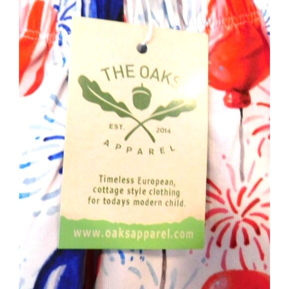 NWT The Oaks Apparel 12 Months 12M 4th of July Red White Blue Balloon Shorts NEW - Picture 2 of 5